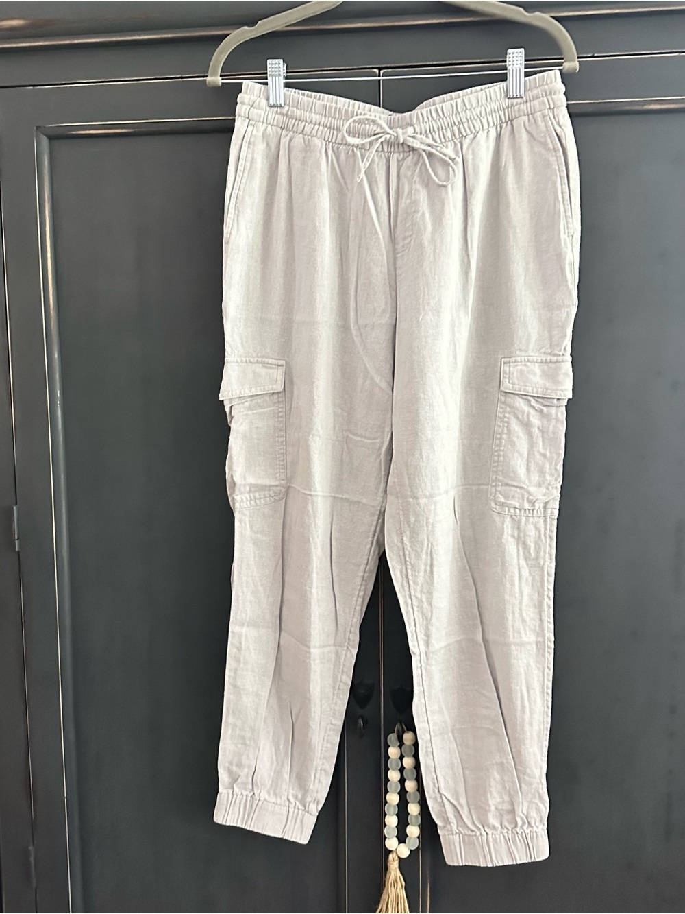 Banana Republic Grey Linen Cargo Jogger Pants - size S